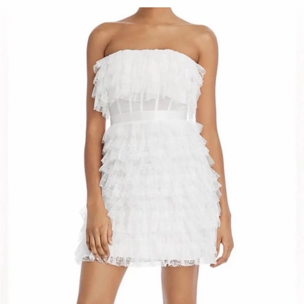 BCBGMaxAzria White Strapless Dress
